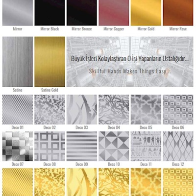 Laminant ve Paslanmaz Modelleri